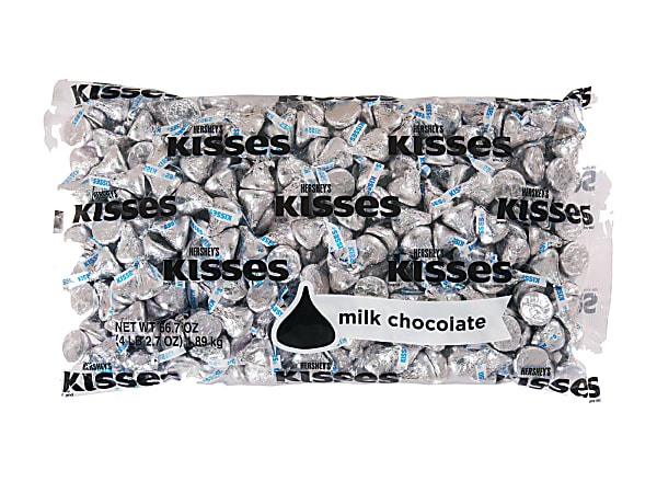 HERSHEY'S KISSES Milk Chocolates in Light Blue Foils - 66.7oz