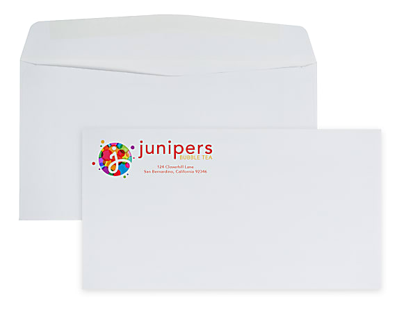 Custom Full-Color #6-3/4 Business Envelopes, 3-5/8" x 6-1/2", White Wove, Box Of 500 Envelopes