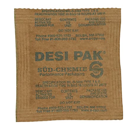 Partners Brand Kraft Clay Desiccant Bags - 5 Gallon Pail 3" x 3" x 1/4", Case of 550