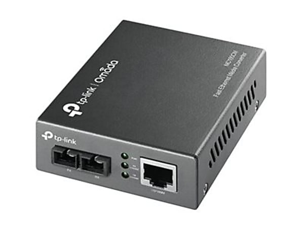 TP-Link MC100CM - Fiber media converter - 100Mb LAN - 10Base-T, 100Base-FX, 100Base-TX - RJ-45 / SC multi-mode - up to 1.2 miles - 1310 nm