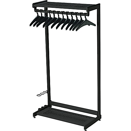Quartet® Garment Rack With Hangers, 12 Hangers, 2 Shelves, 36" Width, Black