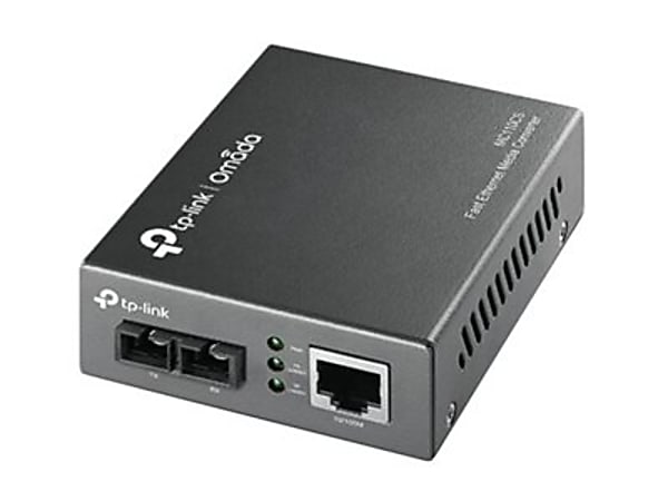 TP-Link MC110CS - Fiber media converter - 100Mb LAN - 10Base-T, 100Base-FX, 100Base-TX - RJ-45 / SC single-mode - up to 12.4 miles - 1310 nm