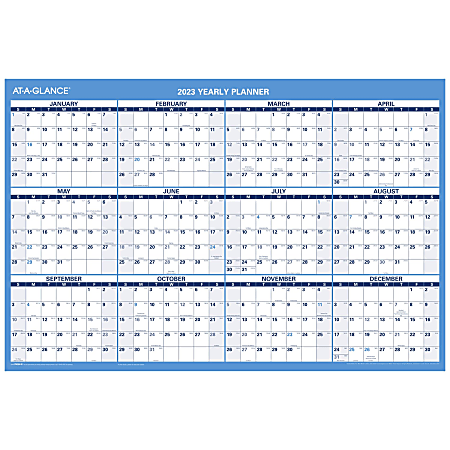 AT-A-GLANCE 2023 RY Horizontal Erasable Wall Calendar, Reversible, Large, 36" x 24"
