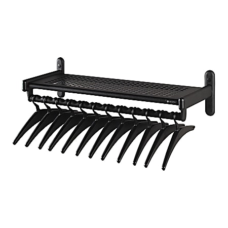 GBC® Quartet® Wall-Mount Garment Shelf Racks, 48", Black