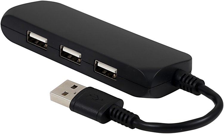 Ativa® 4-Port USB 2.0 Hub, Black, 41512