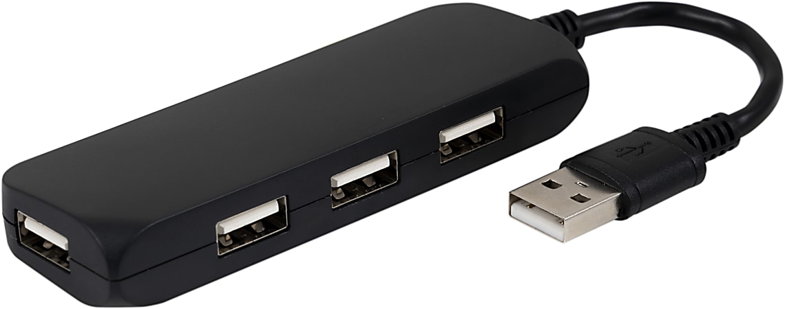7 Port Compact Black USB 2.0 Hub