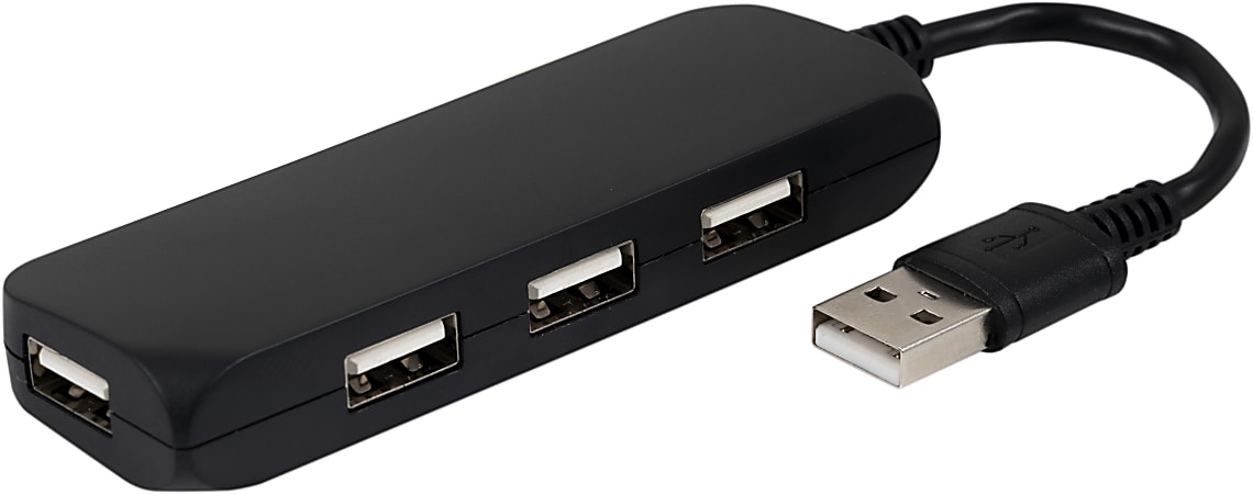 Hub USB 4 Ports 2.0 Noir - Multiprise Adaptateur Pour Ordinateur - Neuf Avec Emballage D'Origine