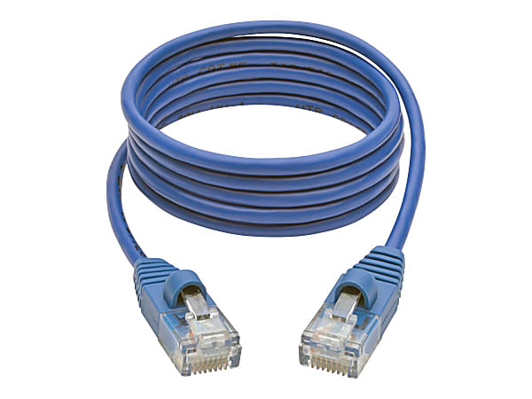 Tripp Lite 4ft Cat5e Cat5 Snagless Molded Slim UTP Patch Cable RJ45 M/M Blue 4' - First End: 1 x RJ-45 Male Network - Second End: 1 x RJ-45 Male Network - Patch Cable - 28 AWG - Blue