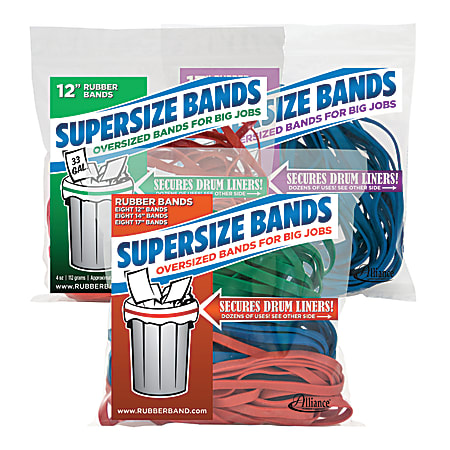 Alliance Rubber SuperSize Bands™, Assorted Colors/Sizes, Bag Of
