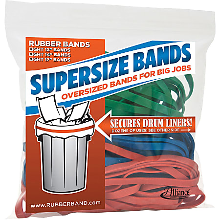 Alliance SuperSize Bands Assorted ColorsSizes Bag Of 24 - ODP