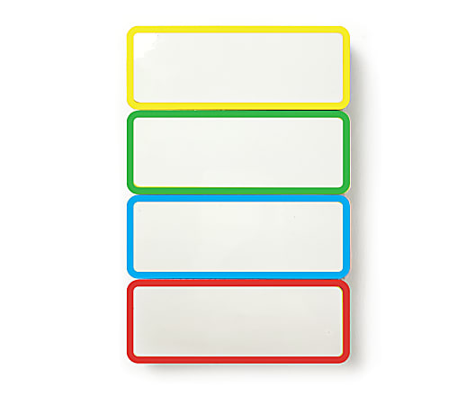 COSCO® Magnetic Dry-Erase Signs, 3-1/4" x 1-1/4", White/Multicolor, Set Of 24 Signs