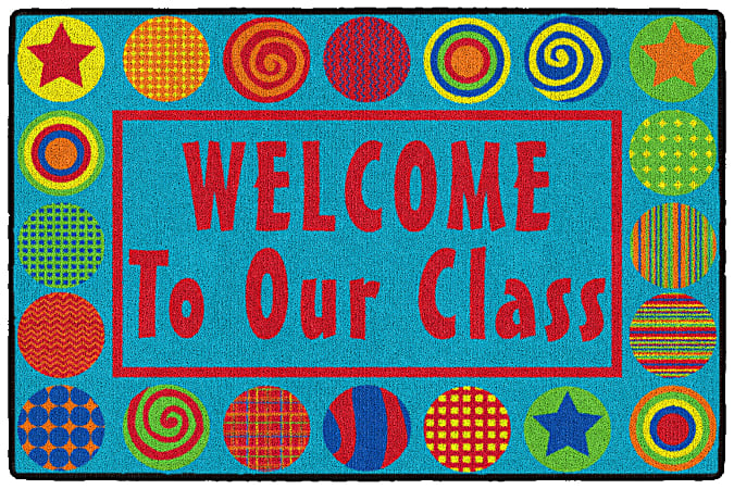 Flagship Carpets Patterned Circles Welcome Mat, 2'H x 3'W 