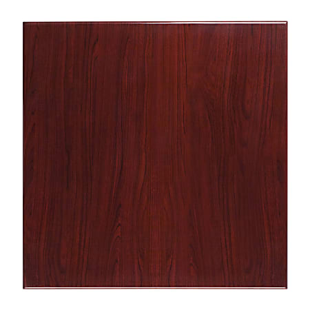 Flash Furniture Square High-Gloss Resin Table Top With Drop-Lip, 36", Mahogany