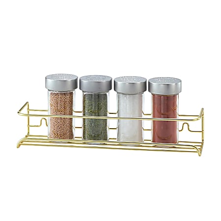 Better Houseware Chrome Spice Shelf, 2-1/4"H x 3"W x 11-1/4"D, Gold