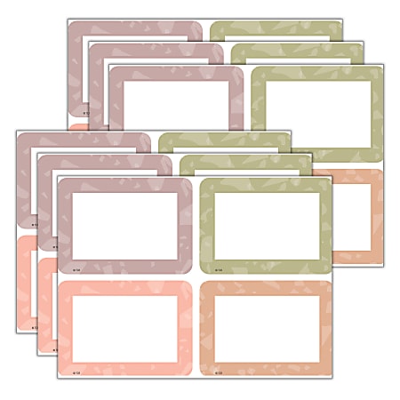 Teacher Created Resources Name Tags/Labels, Terrazzo Tones, 36 Name Tags Per Pack, Set Of 6 Packs
