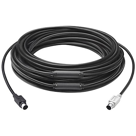 Logitech® Group Mini-DIN Data Transfer Cable, 49.21&#x27;, Black