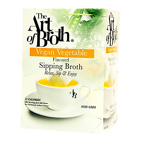 The Art of Broth Vegan Vegetable Flavored Sipping Broth, Box Of 20 Bags