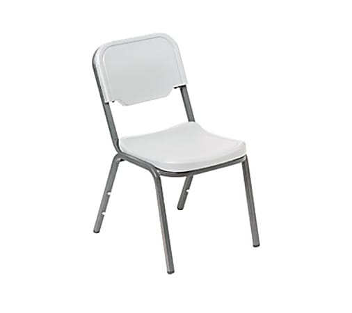 Iceberg Rough 'n' Ready Stack Chairs, 32 1/4"H x 17 1/2"W x 22 3/4"D, Platinum Fabric, Set Of 4