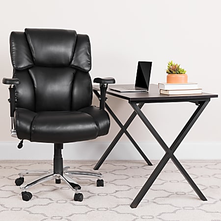 Flash Furniture Hercules 24-7 Intensive Use Big And Tall Office Chair With Lumbar Knob, Tufted Headrest And Back, Black/Gray