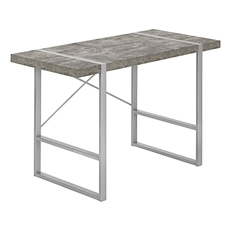 Monarch Specialties Randy 49"W Computer Desk, Gray/Silver