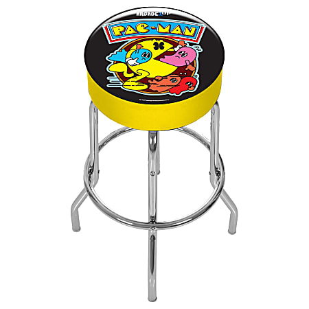 Arcade1Up Pac-Man Adjustable Stool, Black/Yellow