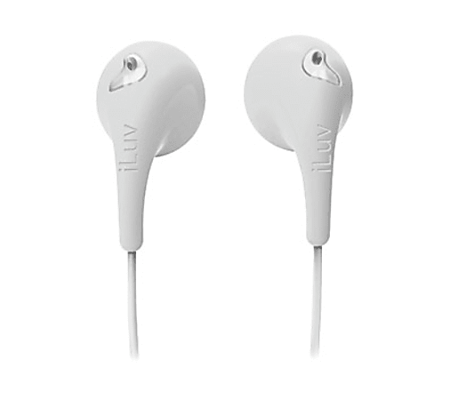 iLuv Bubble Gum 2 iEP205 Earphone - Stereo - White - Mini-phone (3.5mm) - Wired - Earbud - Binaural - Open - 3.94 ft Cable