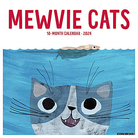 2024 Willow Creek Press Art & Design Monthly Wall Calendar, 12" x 12", Mewwie Cats, January To December