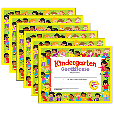 TREND Kindergarten Certificate, 30 Per Pack, Set Of 6 Packs, T170086