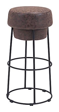 Zuo Modern Pop Bar Stool, Natural/Distressed Black