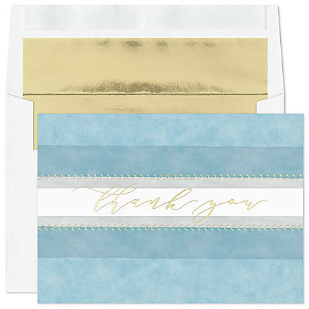 Custom Foil Embellished Holiday Greeting Cards With Foil Lined Envelopes 7  78 x 5 58 A Time For ThanksSilver Lined Envelopes Box Of 25 - Office Depot