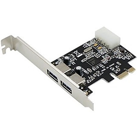AddOn Dual Open USB 3.0 Port Serial PCIe x1 Host Bus Adapter - 100% compatible and guaranteed to work