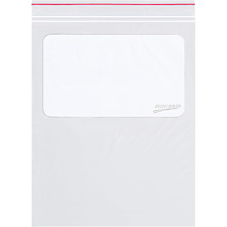 Color Line 2 Mil Minigrip White Block Reclosable Poly Bags 8" x 10", Box of 1000