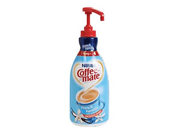 Coffee Mate French Vanilla Concentrated Coffee Creamer Pump, 1.5 L, Carton Of 2 Bottles