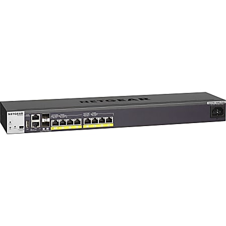 Netgear M4200-10MG-PoE+ (GSM4210P) Layer 3 Switch - 8 Ports - Manageable - Gigabit Ethernet, 10 Gigabit Ethernet - 10GBase-T, 1000Base-T, 10GBase-X - 3 Layer Supported - Modular - Optical Fiber, Twisted Pair - Rack-mountable, Wall Mountable, Pole Mount