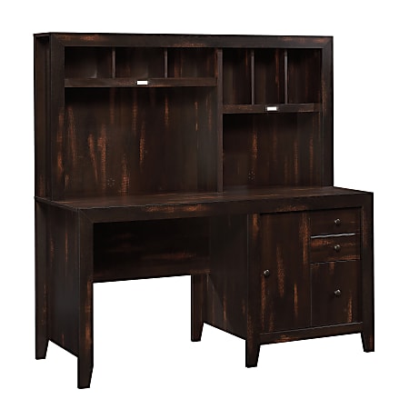 Sauder® Dakota Pass Computer Desk With Hutch, Char Pine