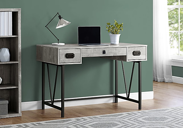 Monarch Specialties 48 W 3 Drawer Computer Desk BlackGray - Office Depot