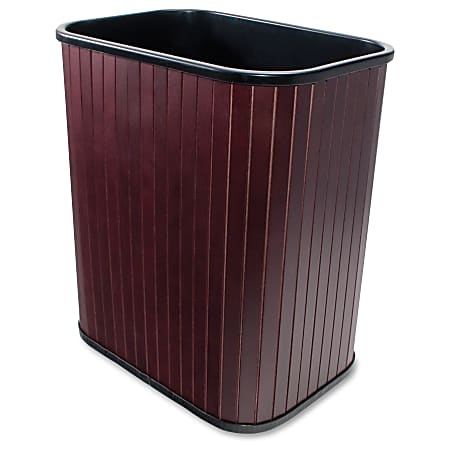 Carver Wood Rectangular Waste Basket - 4.25 gal Capacity - Rectangular - 16.4" Height x 14.3" Width x 10" Depth - Wood - Mahogany