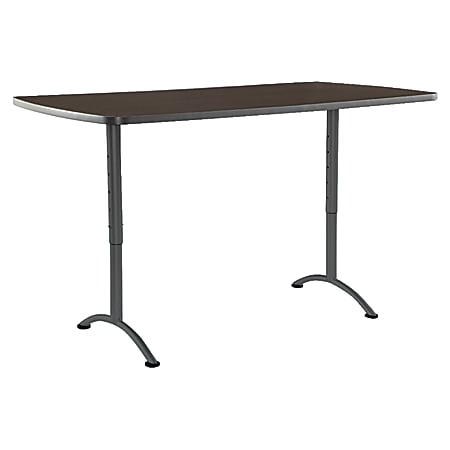 Iceberg IndestrucTable TOO Adjustable Height Utility Table, Rectangle, Walnut