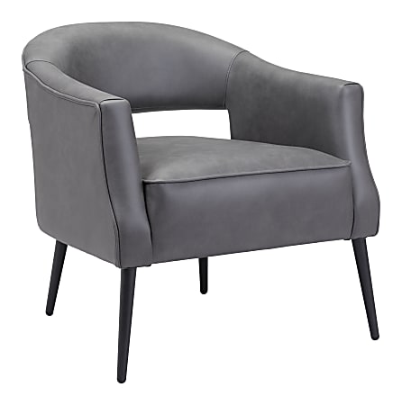 Zuo Modern Berkeley Plywood And Steel Accent Chair, Vintage Gray