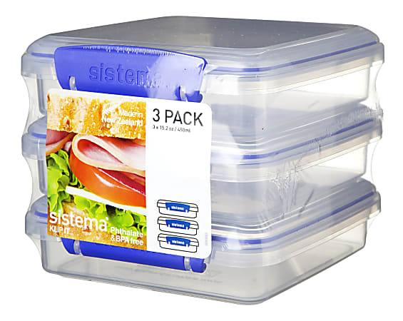 Sistema Plasticware Sandwich Box To Go Assorted Each