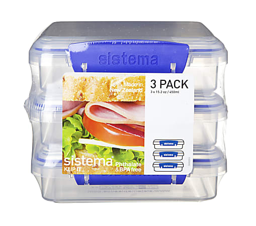 Sistema Sandwich Box, 15.2 Oz, Set Of 3