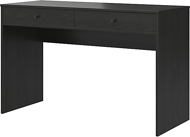 Ameriwood Home The Loft 48"W Writing Desk With 2-Drawers, Black Oak