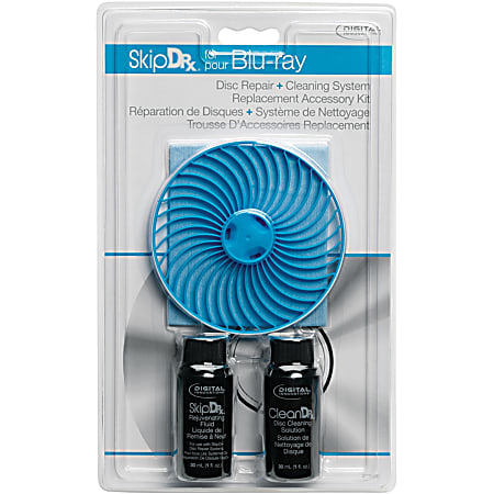 Skipdr Disc Repair & Cleaning Kit Accessory Pack – FlexiWheel, Solution, Cloth, For CDs/DVDs (Not For Blu-ray)