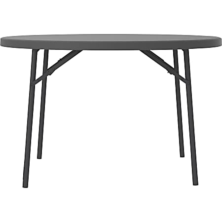 Dorel Zown Commercial Round Blow Mold Fold Table - For - Table TopRound Top - 4 Legs - 750 lb Capacity x 48