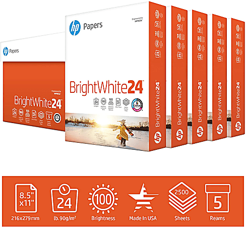 HP Bright White Inkjet Paper, 24lb, 36" X 150' , 1 Roll, C1861A