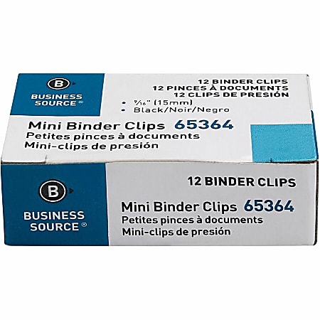 Business Source Fold back Binder Clips Mini 0.6 Width 0.25 Size ...
