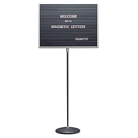 Quartet® Standing Magnetic Letter Board, 24" x 18", Aluminum Frame With Silver Finish