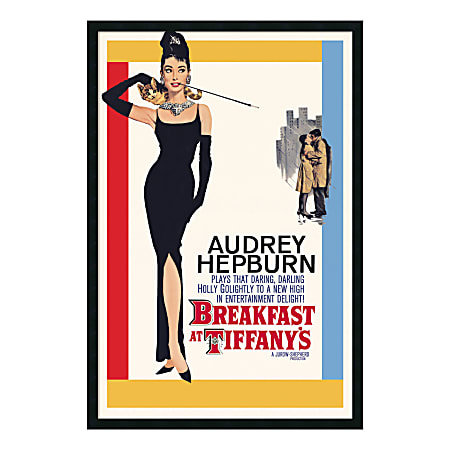 Amanti Art Audrey Hepburn - Breakfast At Tiffany's Framed Art Print, 37"H x 25"W, Black