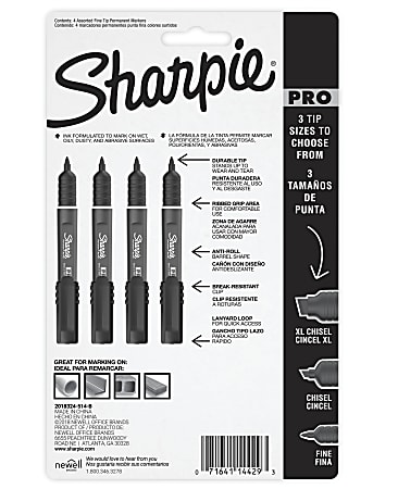 Sharpie Neon Permanent Markers Fine Point Assorted Colors Pack Of