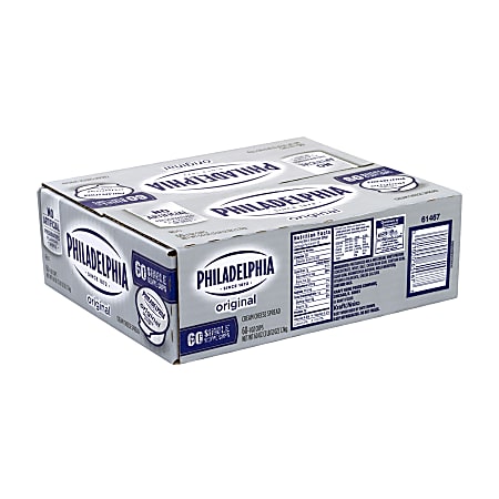 Kraft Philadelphia Original Cream Cheese Single-Serve Cups, 1 Oz, Pack Of 60 Cups